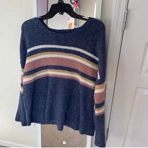Purple/colorblock Vintage striped sweater